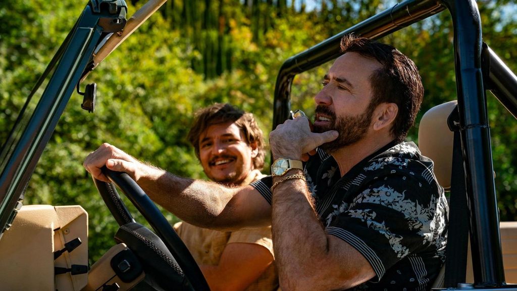 Nicolas Cage y Pedro Pascal en la película El insoportable peso de un talento descomunal