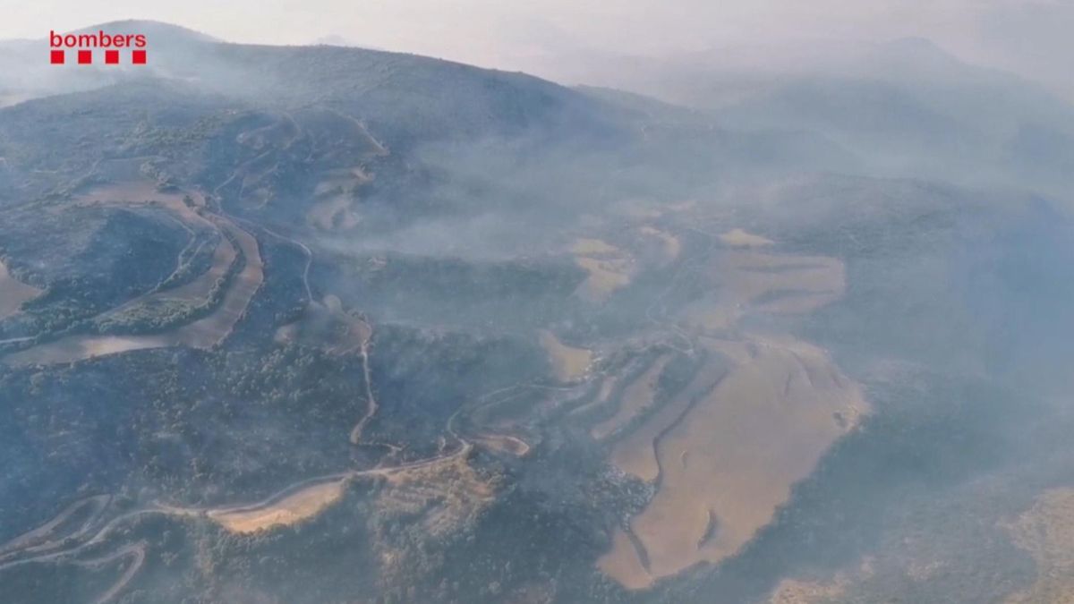 Vista aérea del incendio de Artesa de Segre