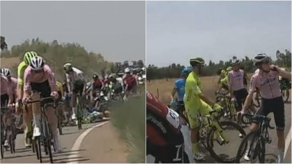 Varios ciclistas de la Vuelta Extremadura son evacuados al hospital tras una caída