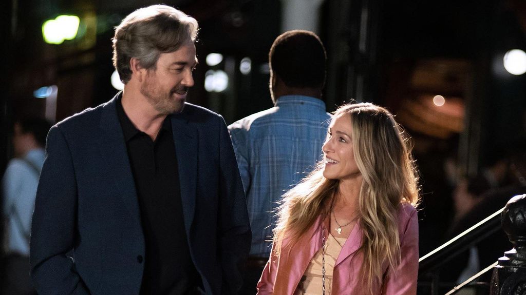 Jon Tenney y Sarah Jessica Parker en el rodaje de 'And just like that...'