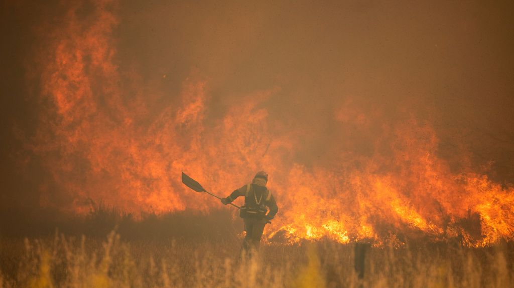 Varios fuegos descontrolados mantienen en vilo a Castilla y León, Cataluña y Navarra