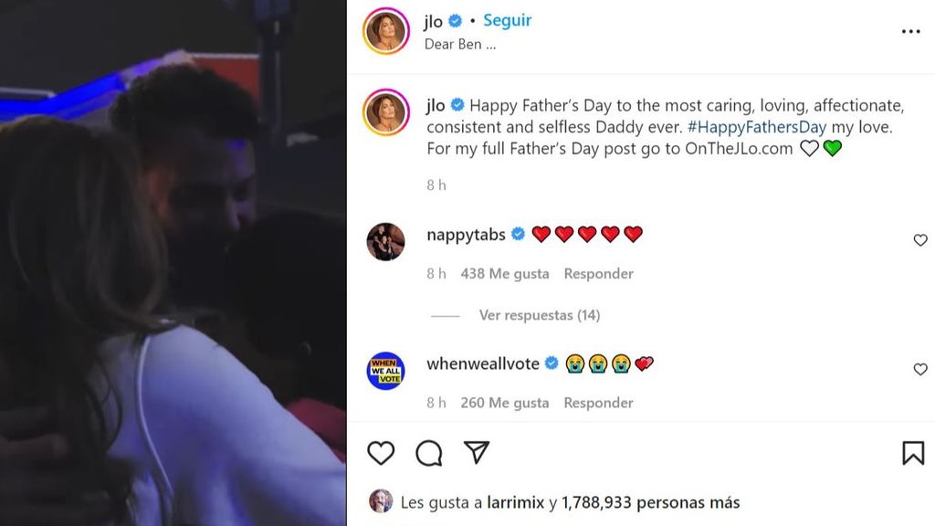 Dedicatoria de Jennifer López a Ben Affleck por el día del padre