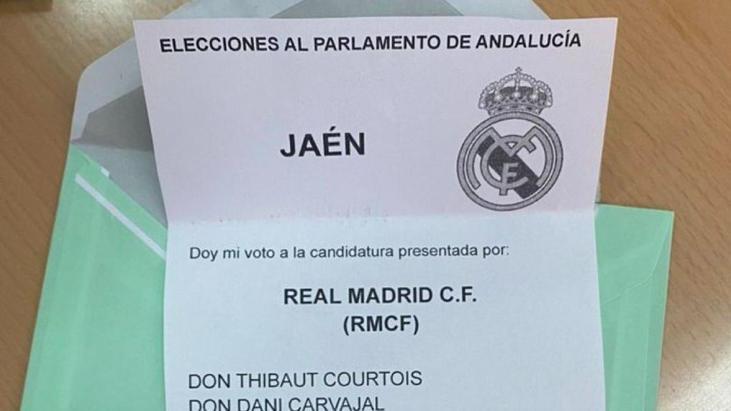 El fútbol irrumpe en las elecciones andaluzas: un votante elige al once del Real Madrid como candidato