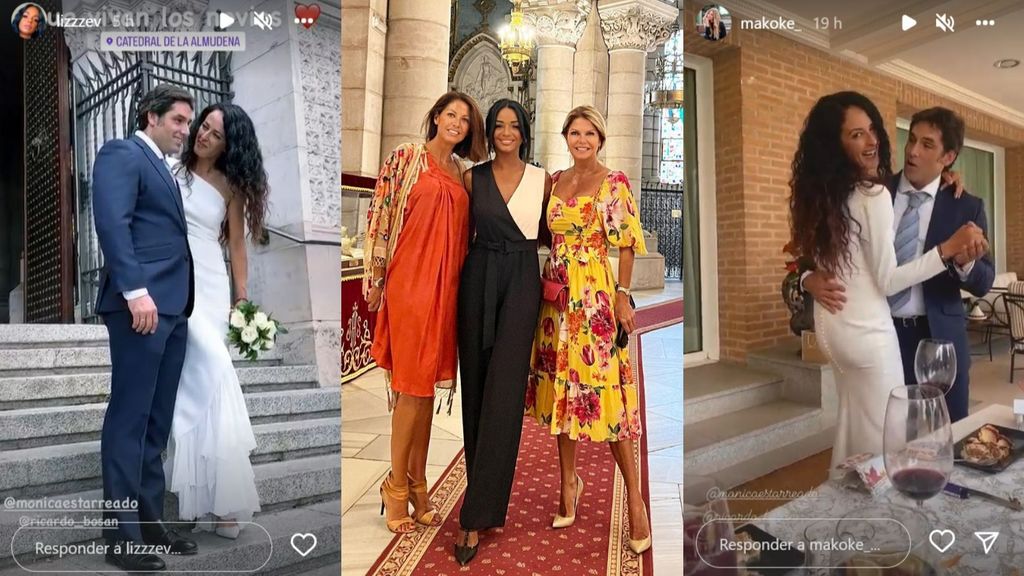 Así han sido los looks de la boda de Mónica Estarreado y Ricardo Bosan