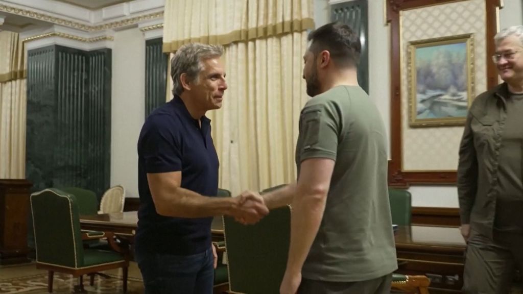 El actor estadounidense Ben Stiller se reúne con Volodímir Zelenski en Kiev: "Eres mi héroe"