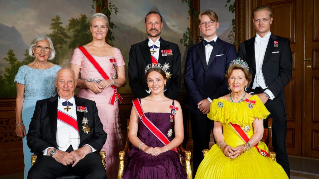 Foto de la familia real noruega, realizada durante el evento.
