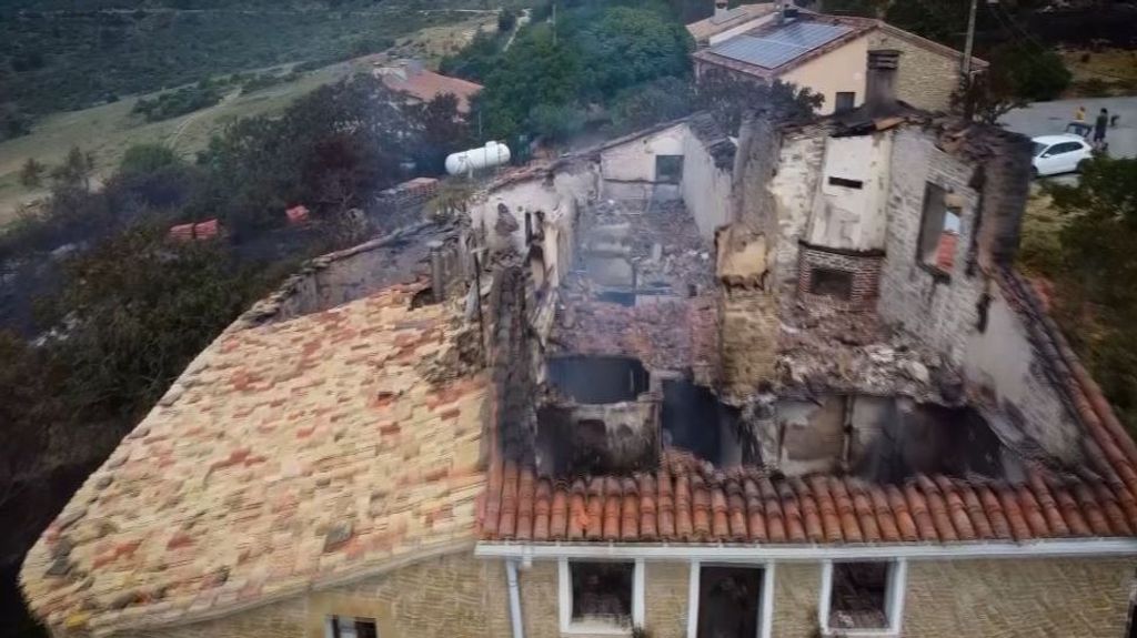 Un dron muestra los incendios de Navarra
