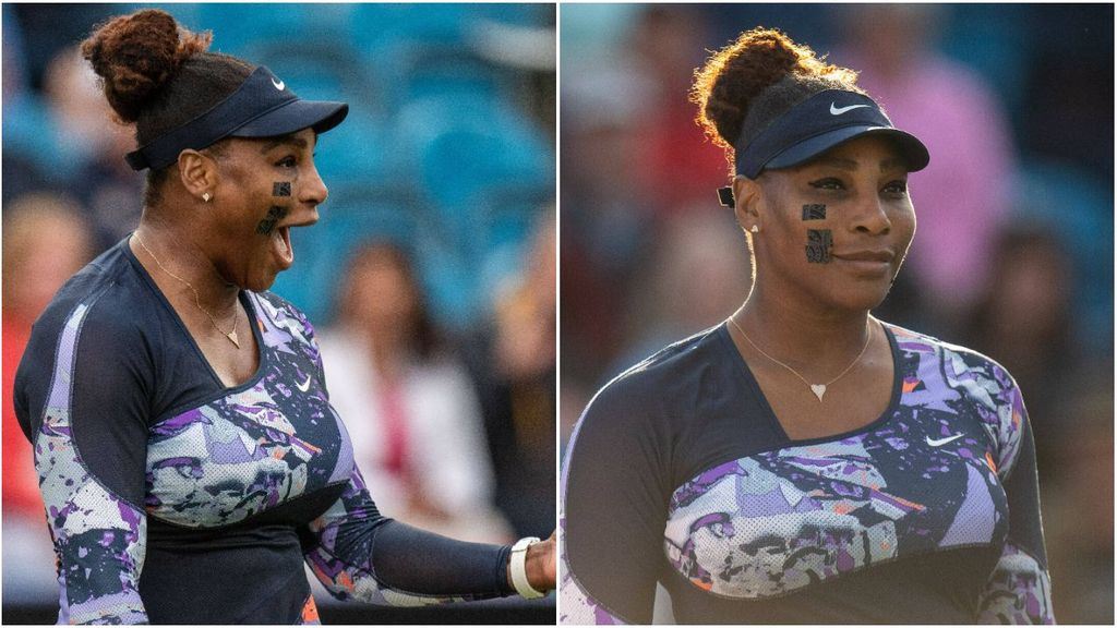Serena Williams vuelve a las pistas a sus 40 años: el misterio de sus parches en la cara en su victoria