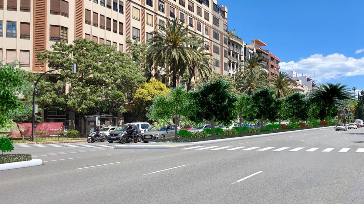 La Gran Vía Germanías de Valencia tendrá una mediana central con vegetación para reducir el ruido La Gran Vía Germanías de Valencia tendrá una mediana central con vegetación para reducir el ruido