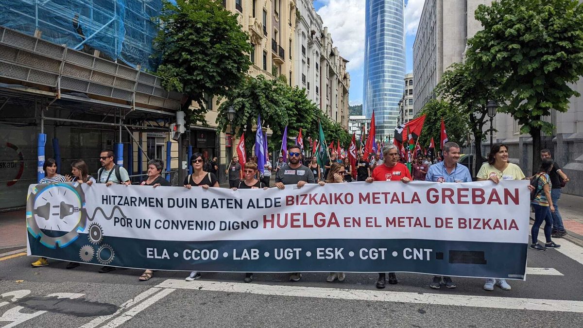 Trabajadores en la huelga del Metal en Vizcaya Trabajadores en la huelga del Metal en Vizcaya