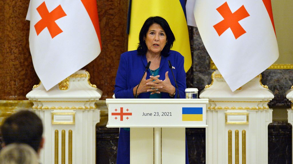 EuropaPress 3802499 23 june 2021 ukraine kiev georgias president salome zurabishvili speaks
