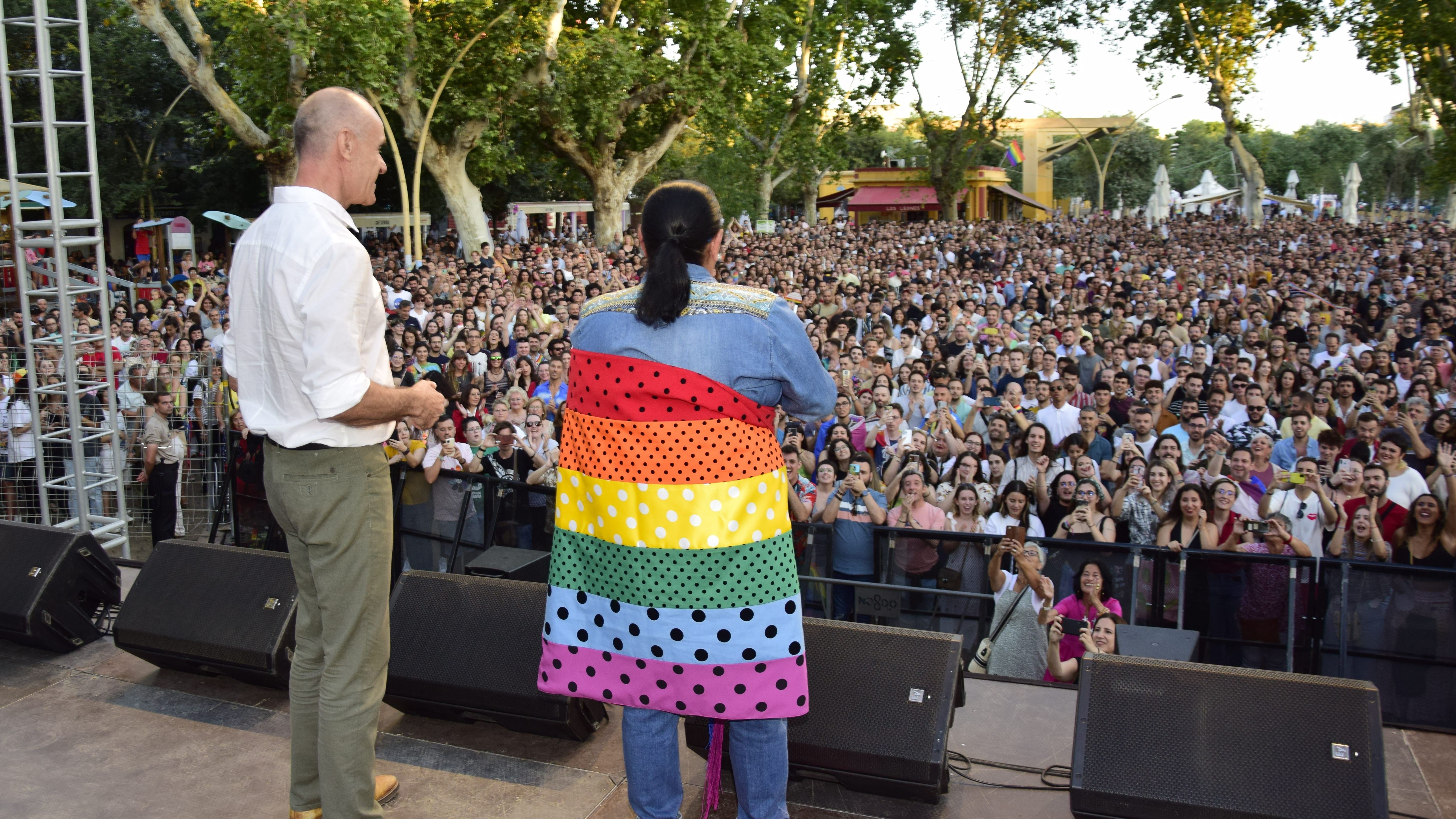María del Monte, durante el pregón del Orgullo de Sevilla