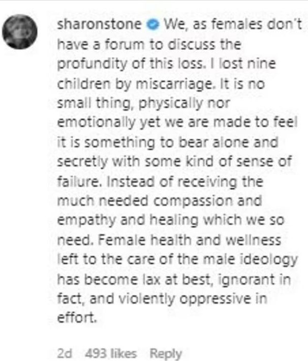 Sharon Stone: "Perdí nueve hijos por abortos espontáneos"