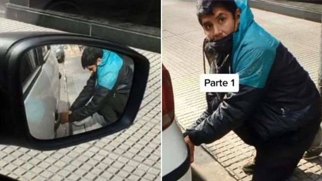 Un hombre pilla en directo a un ladrón intentando robarle la rueda del coche