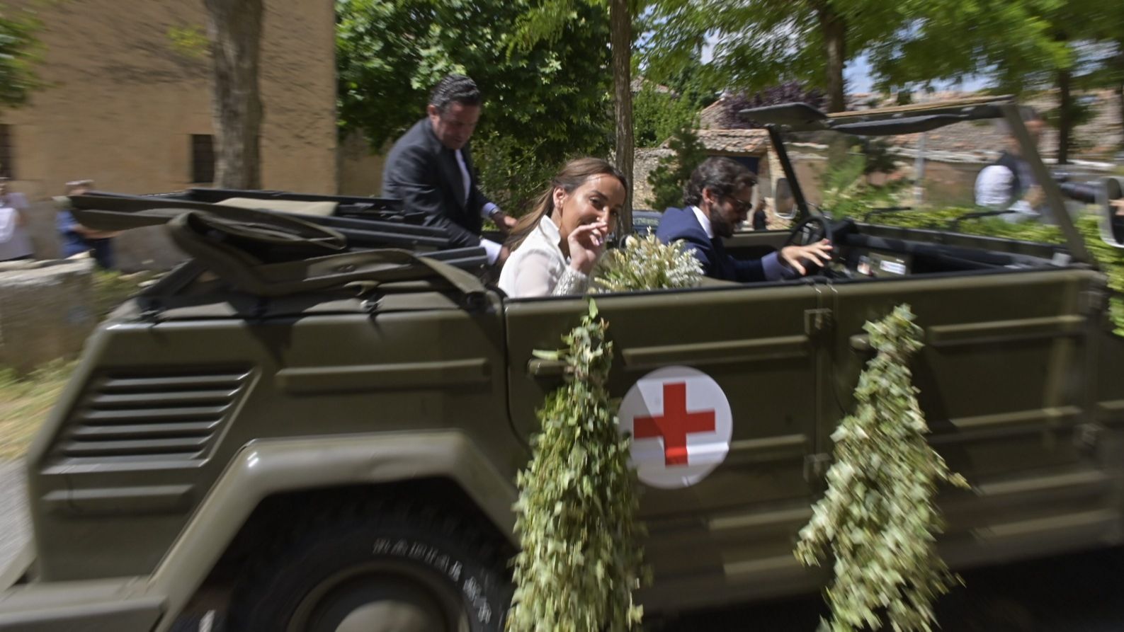 during the wedding of Lucia Pombo and Alvaro Lopez Huertas in Villafranca de Condado, Segovia on Saturday June 25, 2022