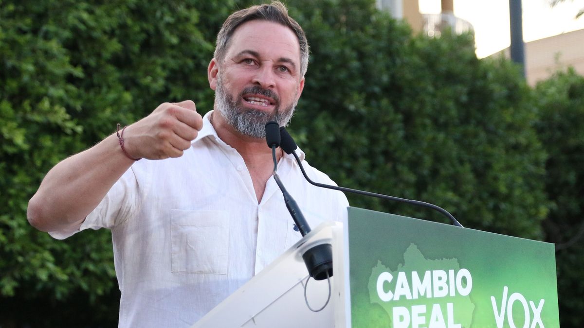 El presidente de Vox, Santiago Abascal, en un acto de campaña El presidente de Vox, Santiago Abascal, en un acto de campaña