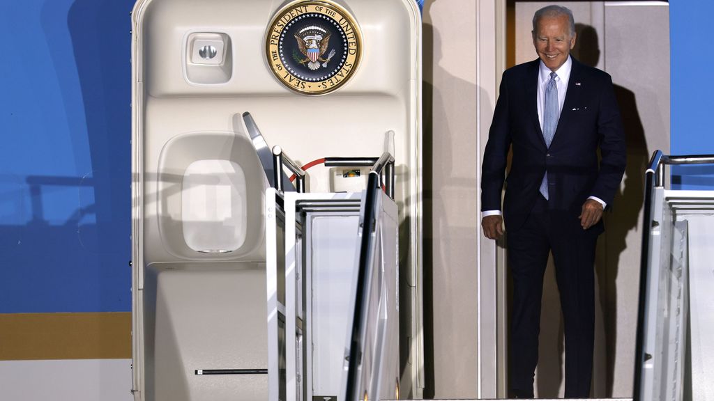 Joe Biden en el aeropuerto Franz Josef Strauss
