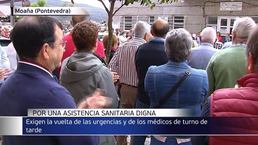 Protesta en Moaña, Galicia, contra el deterioro de la sanidad pública