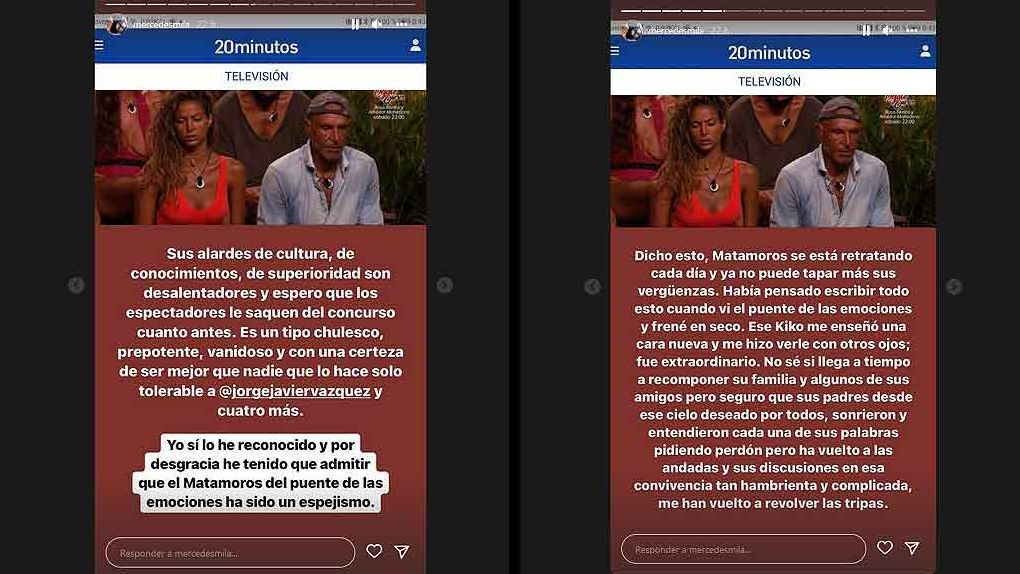 Mercedes Milá estalla contra Kiko Matamoros en redes sociales