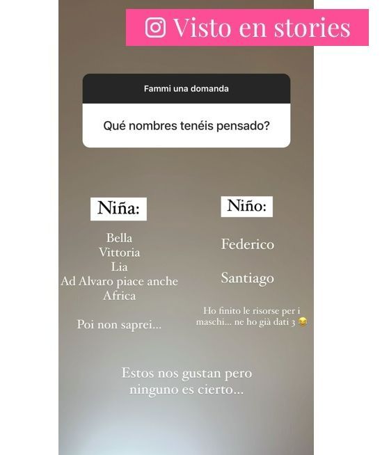 Alice Campello habla de los posibles nombres del que será su cuarto bebé