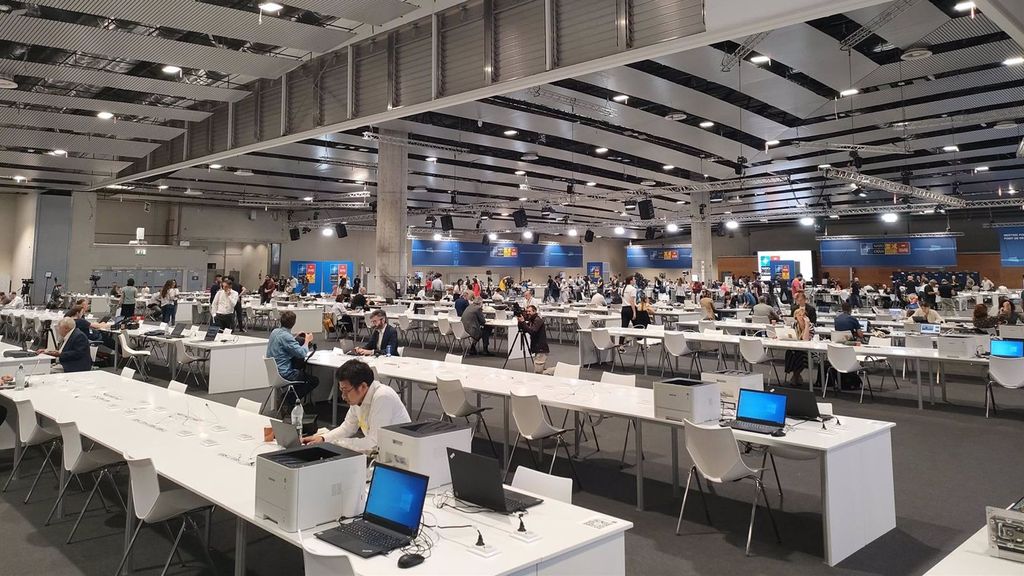 Centro internacional de prensa en la Cumbre de la OTAN en Madrid