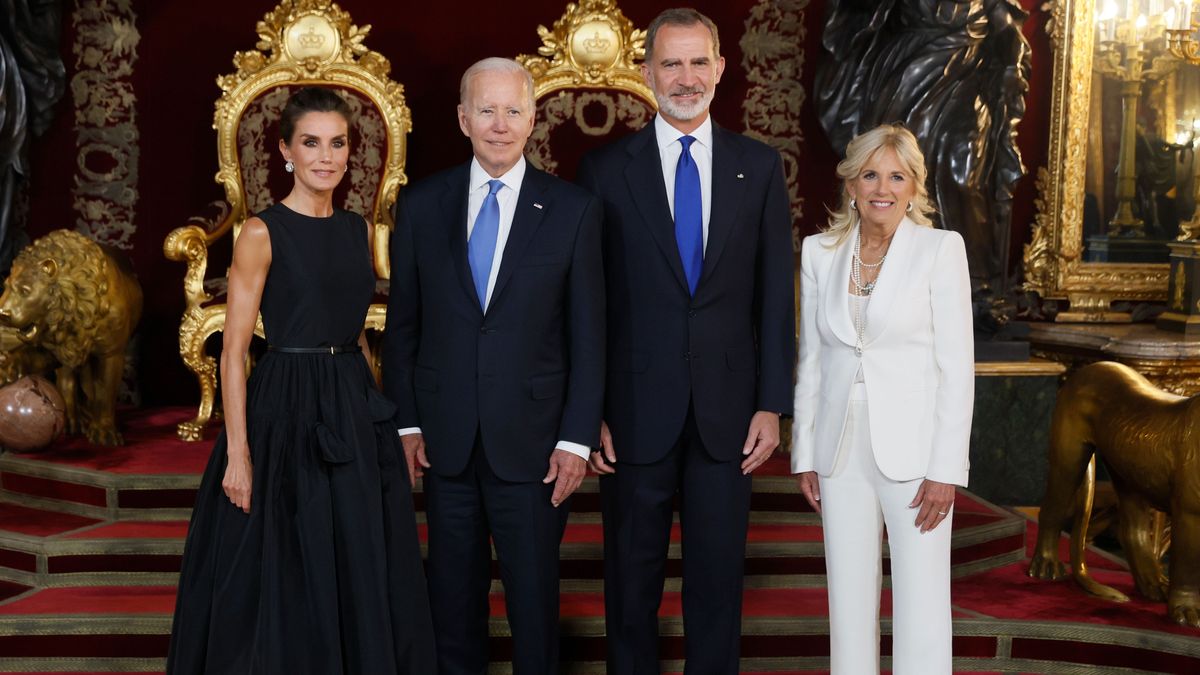 Los reyes con el matrimonio Biden en el Palacio Real Los reyes con el matrimonio Biden en el Palacio Real