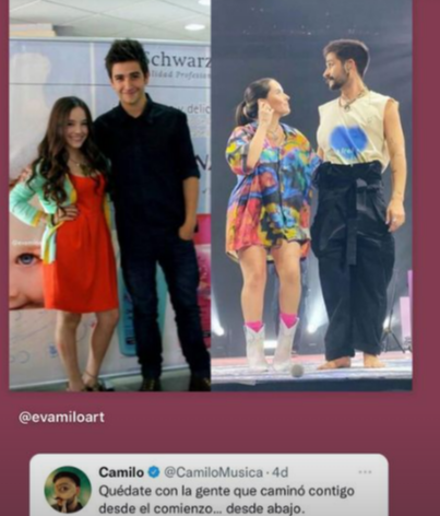 Camilo enseña una foto de cuando conoció a Evaluna