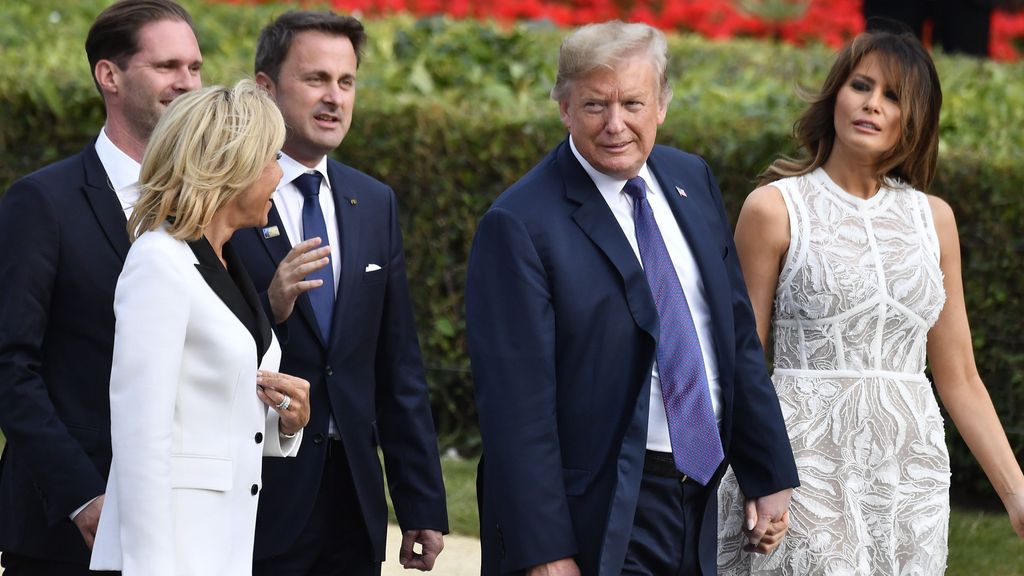 Gauthier Destenay, Xavier Bettel, los Trump y Brigitte Macron