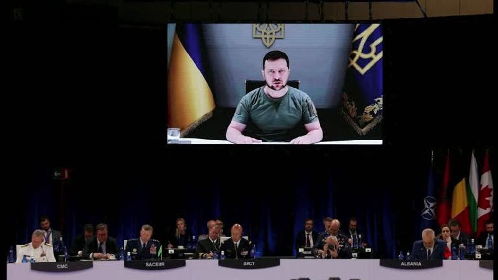 Zelenski interviene por videoconferencia ante la cumbre de la OTAN en Madrid