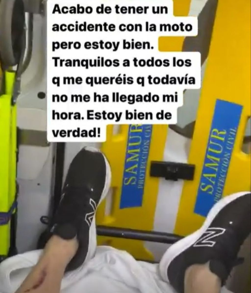 Pipi Estrada explica que ha tenido un accidente con la moto