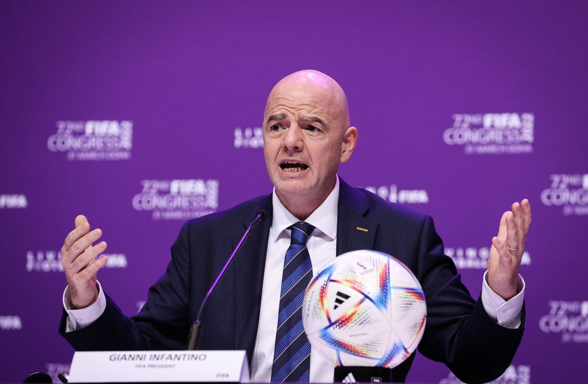 Archivo - El presidente de la FIFA, Gianni Infantino, durante el 72º Congreso del organismo en Doha. Archivo - El presidente de la FIFA, Gianni Infantino, durante el 72º Congreso del organismo en Doha.