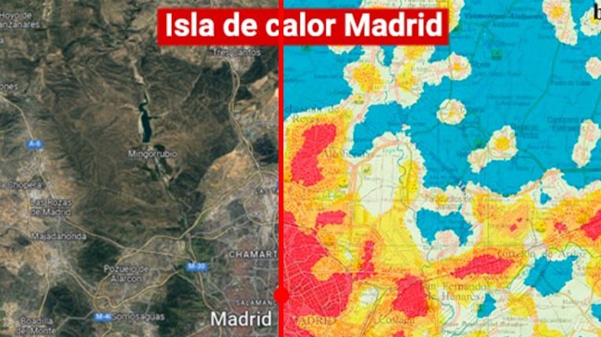 Así es la isla de calor en Madrid