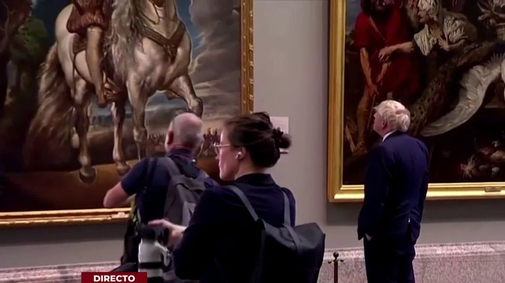 Boris Jonhson frente al 'Retrato ecuestre del duque de Lerma', de Rubens
