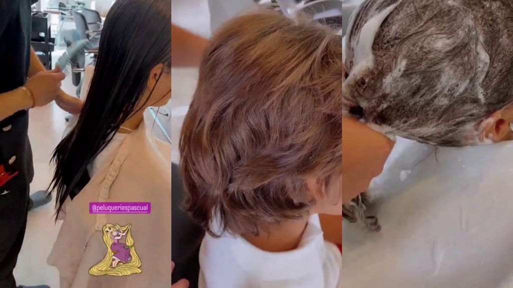 Carmen Alcayde enseña lo mucho que han crecido sus hijos durante una tarde de peluquería