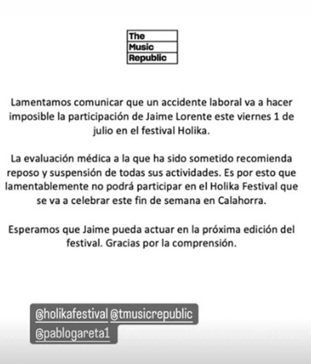 Comunicado del festival Holika