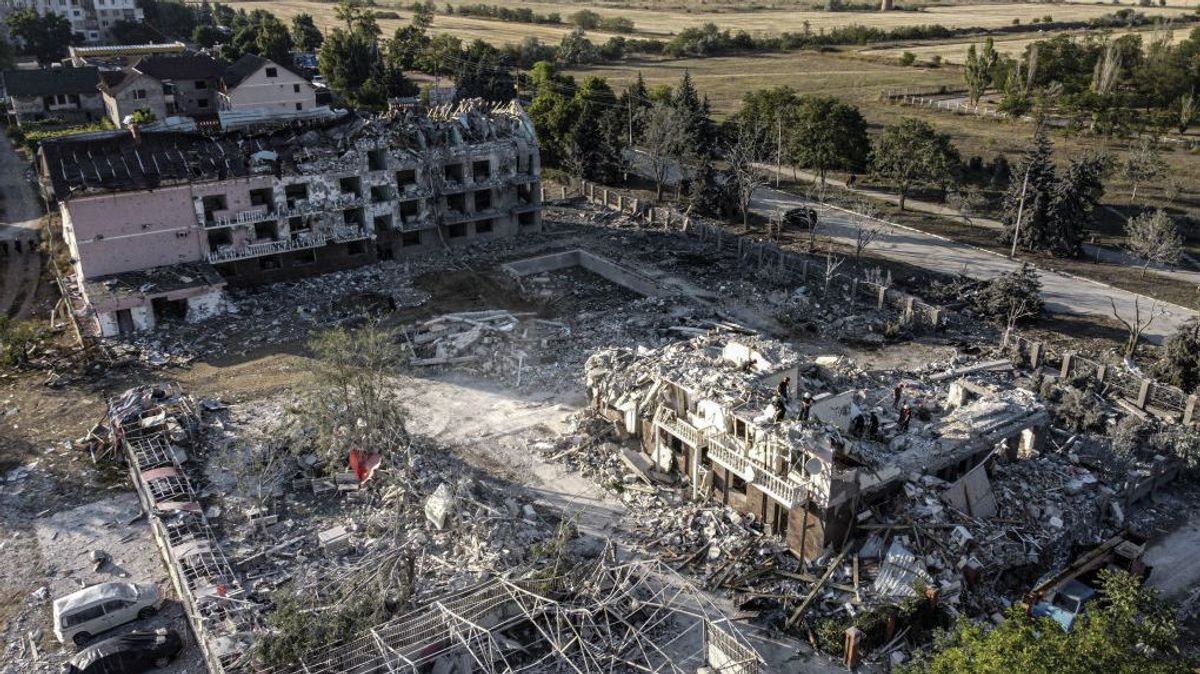 Edificio atacado en Odesa Edificio atacado en Odesa