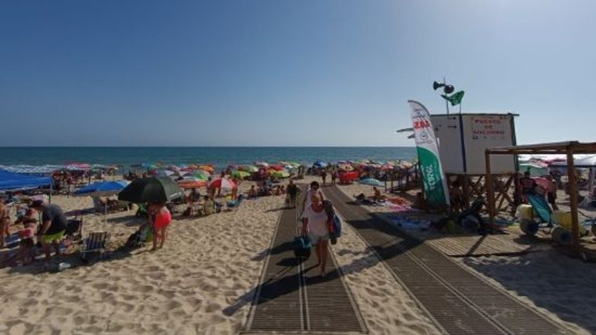 Imagen de la playa de Matalascañas este sábado 2 de julio de 2022
