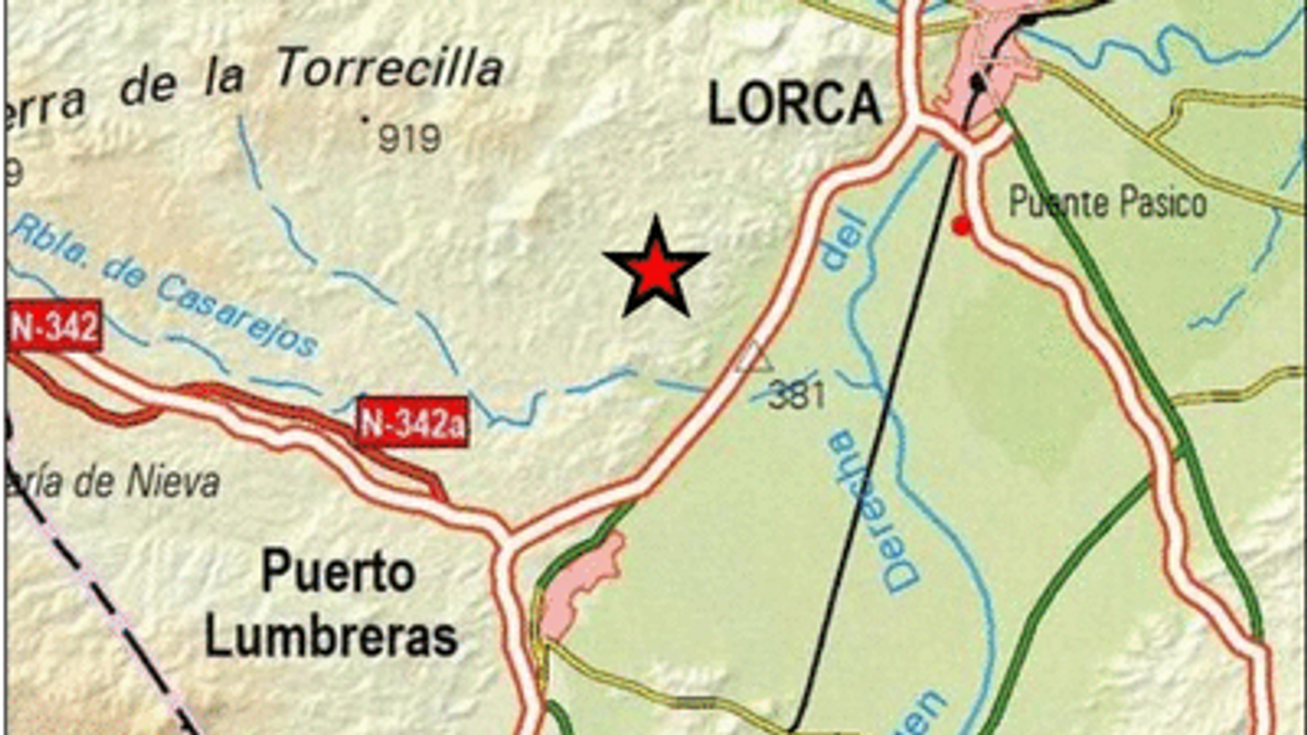 Lorca registra un seísmo de 2,9 grados de magnitud