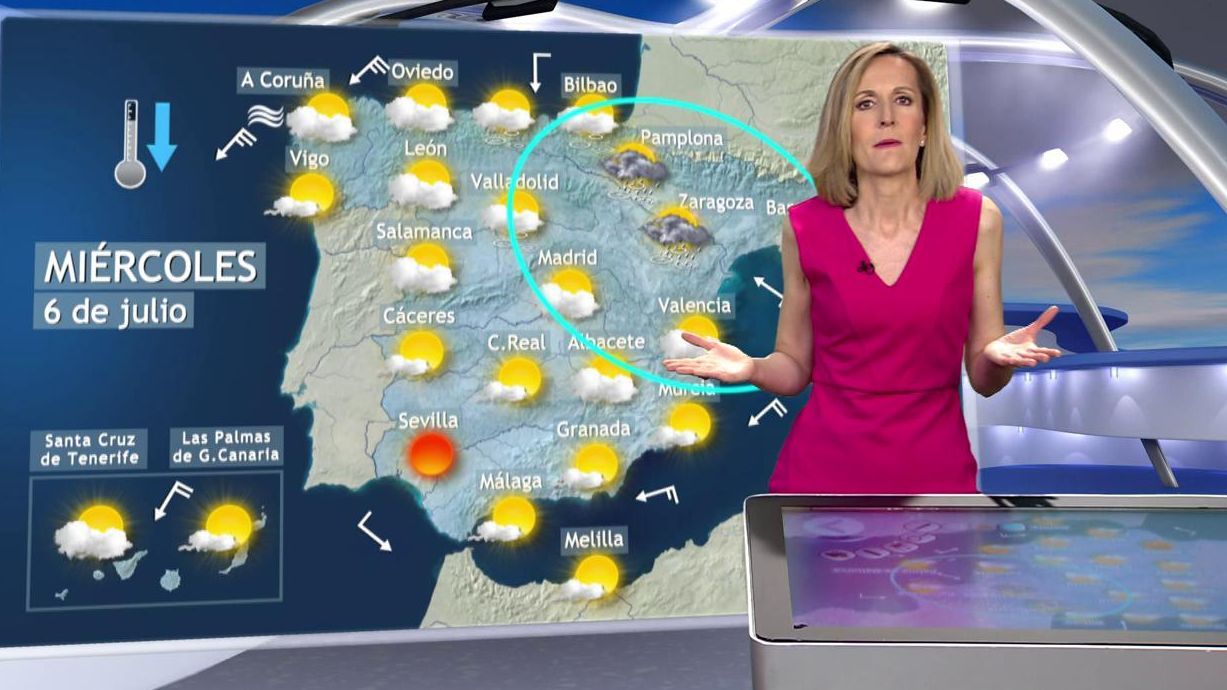 El miércoles se extienden las tormentas y bajan las temperaturas: el tiempo en España