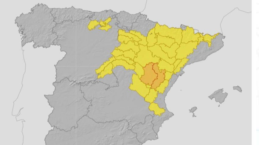 Avisos por lluvias y tormentas previstos para el miércoles