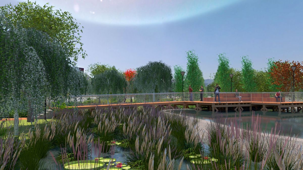 Lago artificial que se construirá en el Parque Etxebarria.