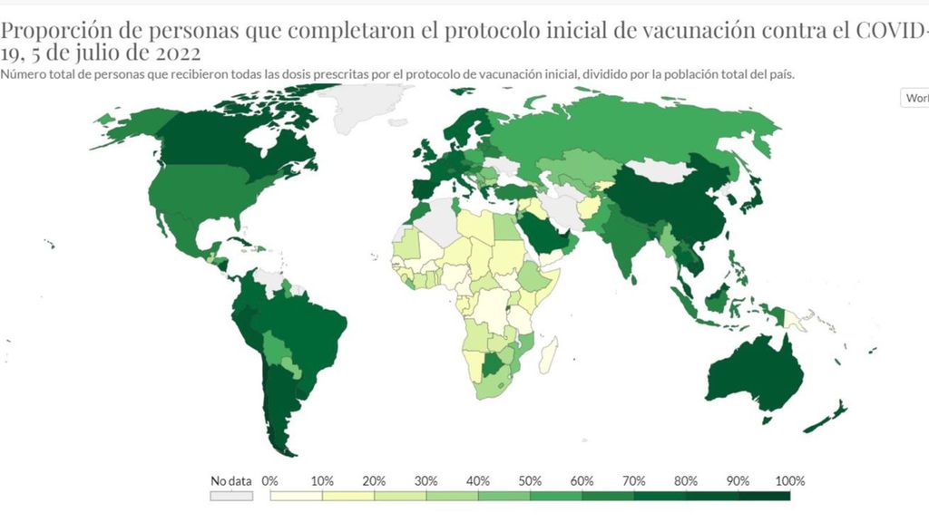 Mapa vacunación mundial