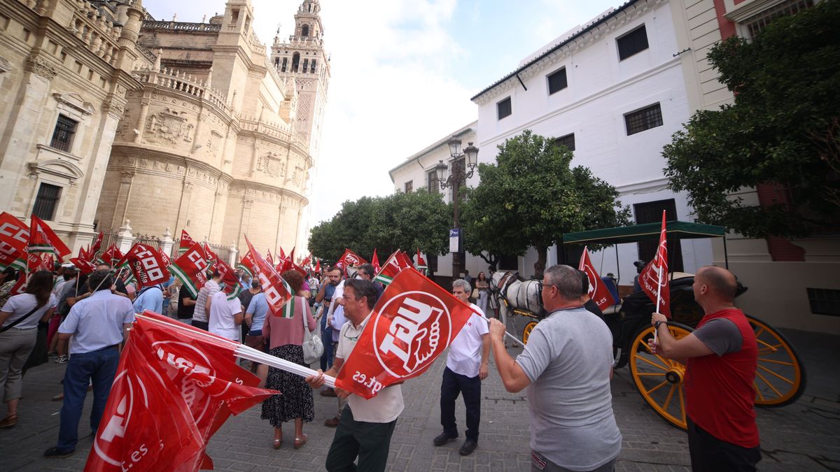 Protesta de los sindicatos en Sevilla