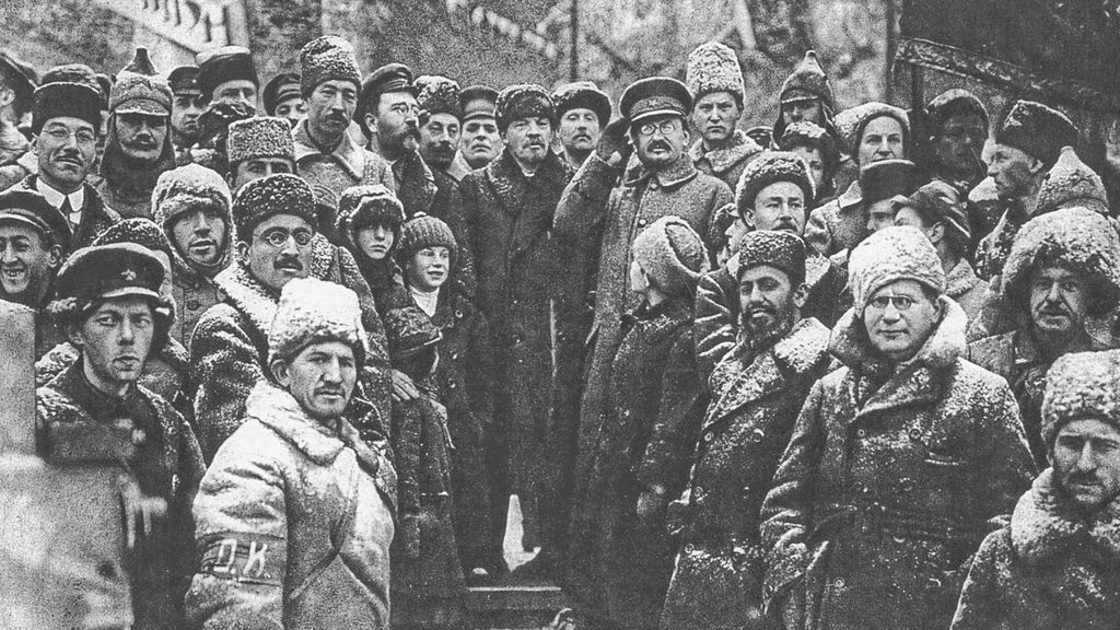 Lenin y Trotski en la Plaza Roja en 1919