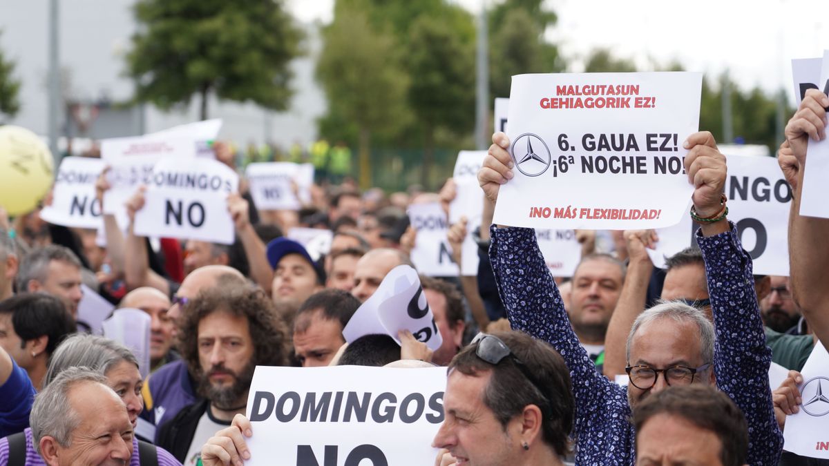 Protesta trabajadores Mercedes.