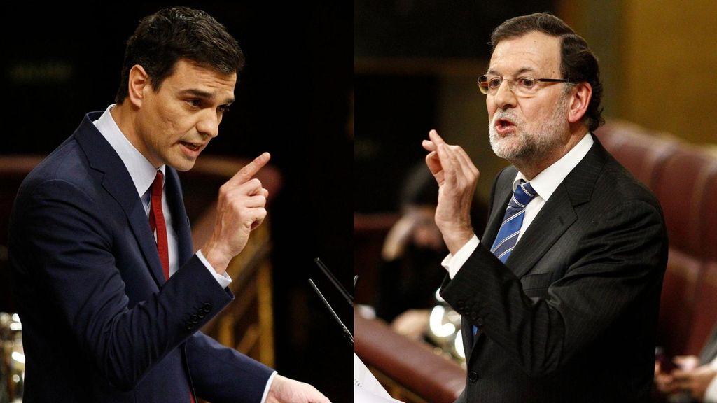 Sánchez y Rajoy durante el debate del estado de la nación de 2015
