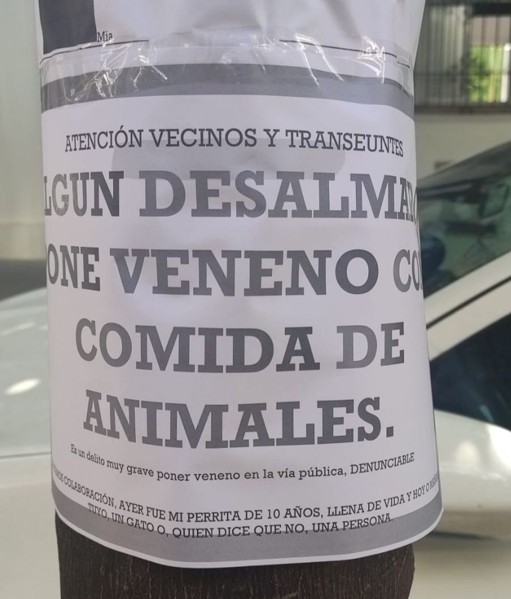 Vecinos alertan de la presencia de veneno en la zona