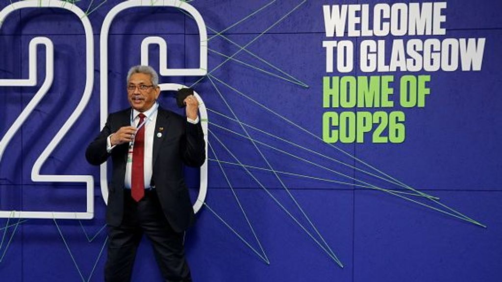 Gotabaya Rajapaksa, expresidente de Sry lanka en la Cumbre Climática de Glasgow en 2022