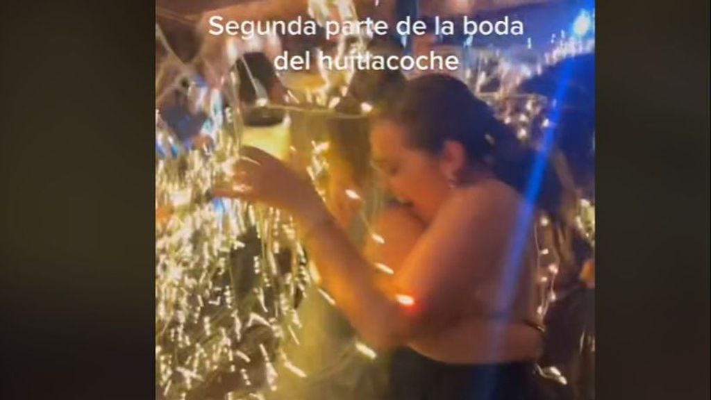 Lanzan al novio por los aires y destruye las luces de la boda