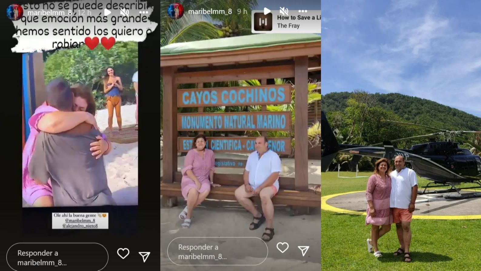 Maribel Marroquín explica cómo se siente y comparte varias fotos desde los Cayos Cochinos